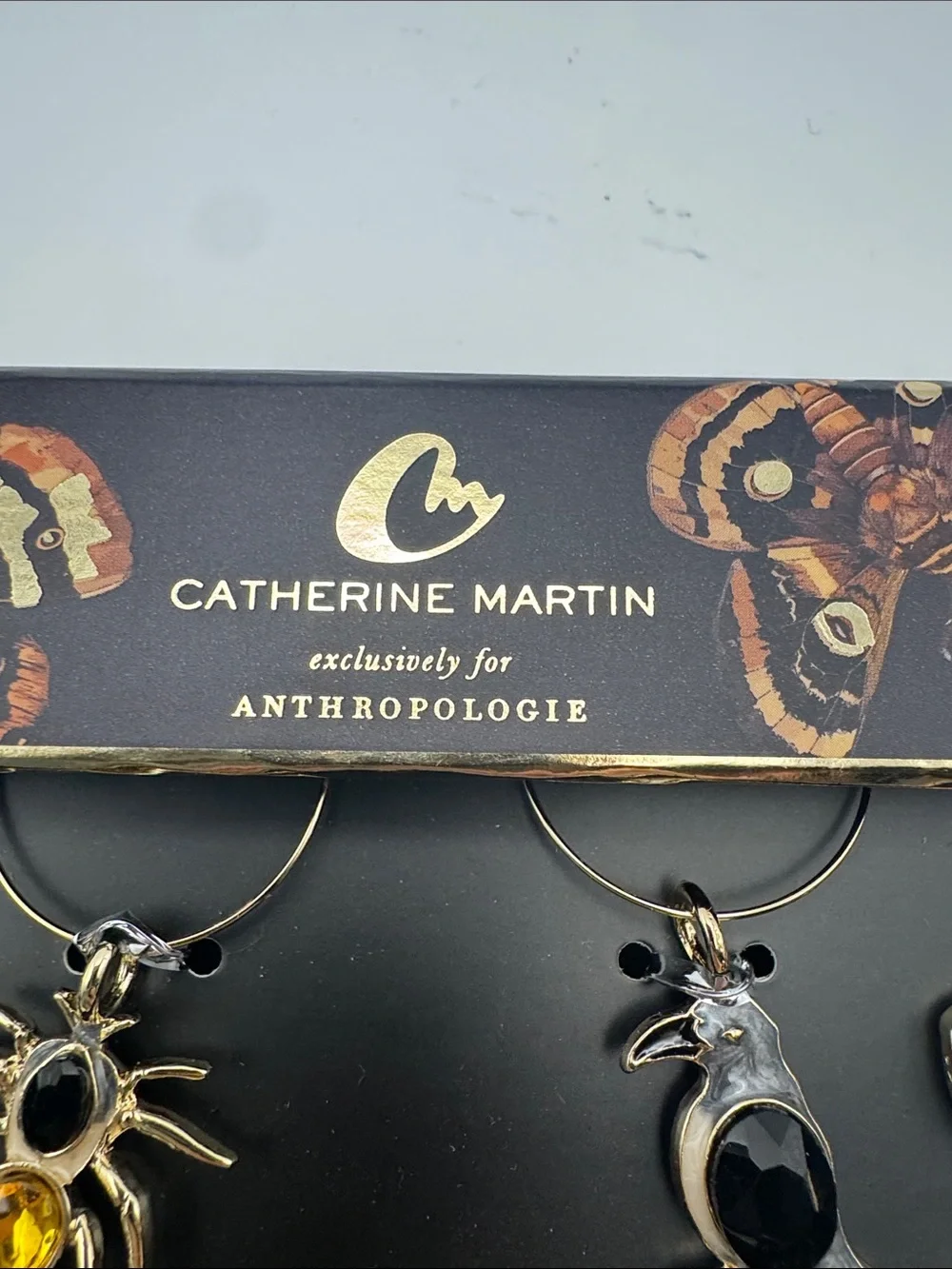 Anthropologie Catherine Martin Halloween Wine Charms Set of 4 NIB